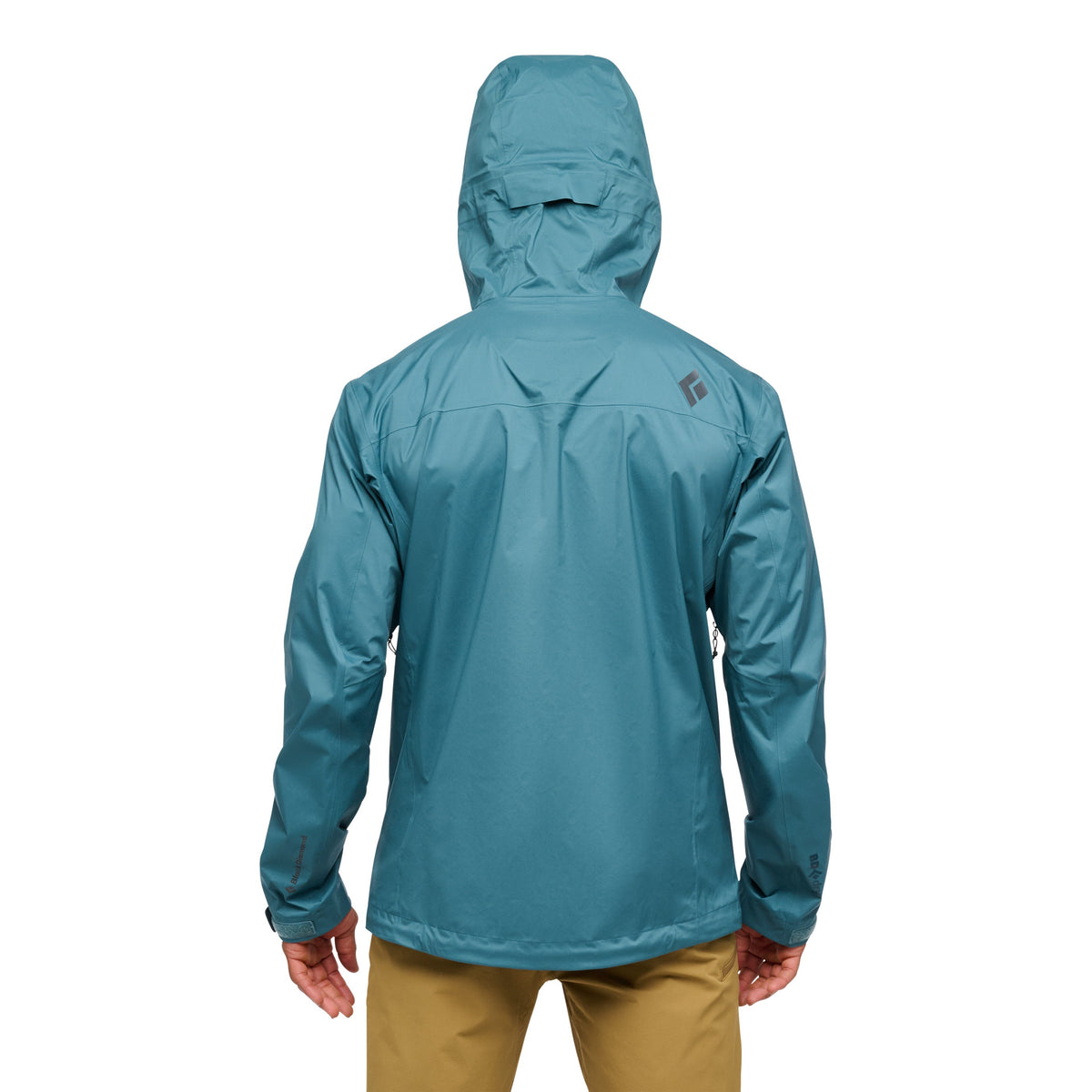 Blue rain jacket on a white background
