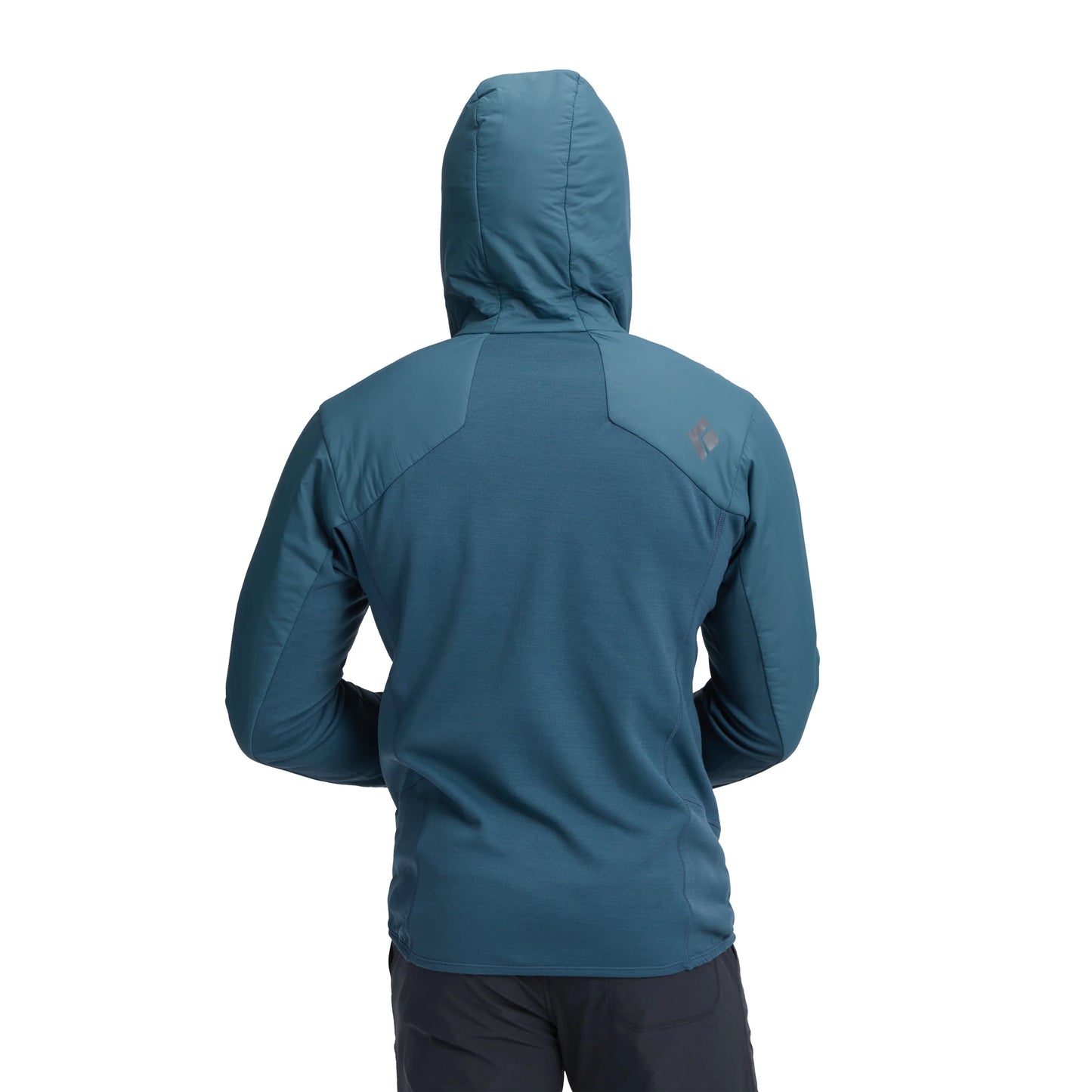 Blue hooded jacket on a white background