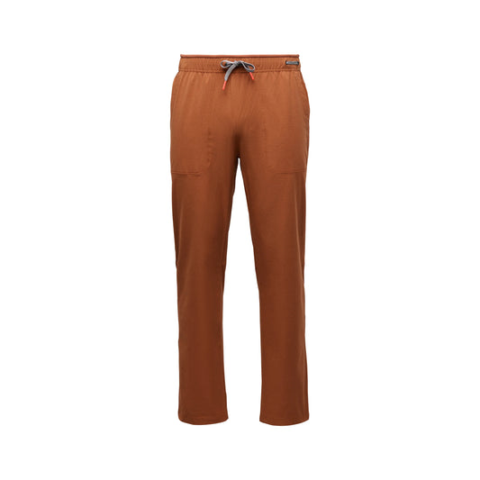 Brown pants with a drawstring on a white background