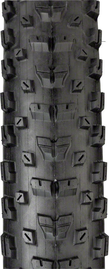 Close-up of a bicycle tire with tread pattern