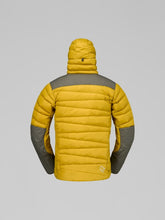 Load image into Gallery viewer, Yellow puffer jacket with gray accents on a gray background