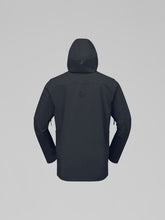 Load image into Gallery viewer, Black jacket with a hood on a gray background