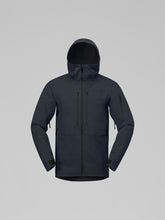 Load image into Gallery viewer, Dark gray jacket with a hood on a light gray background