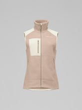 Load image into Gallery viewer, Pink fleece vest with a white patch on a gray background