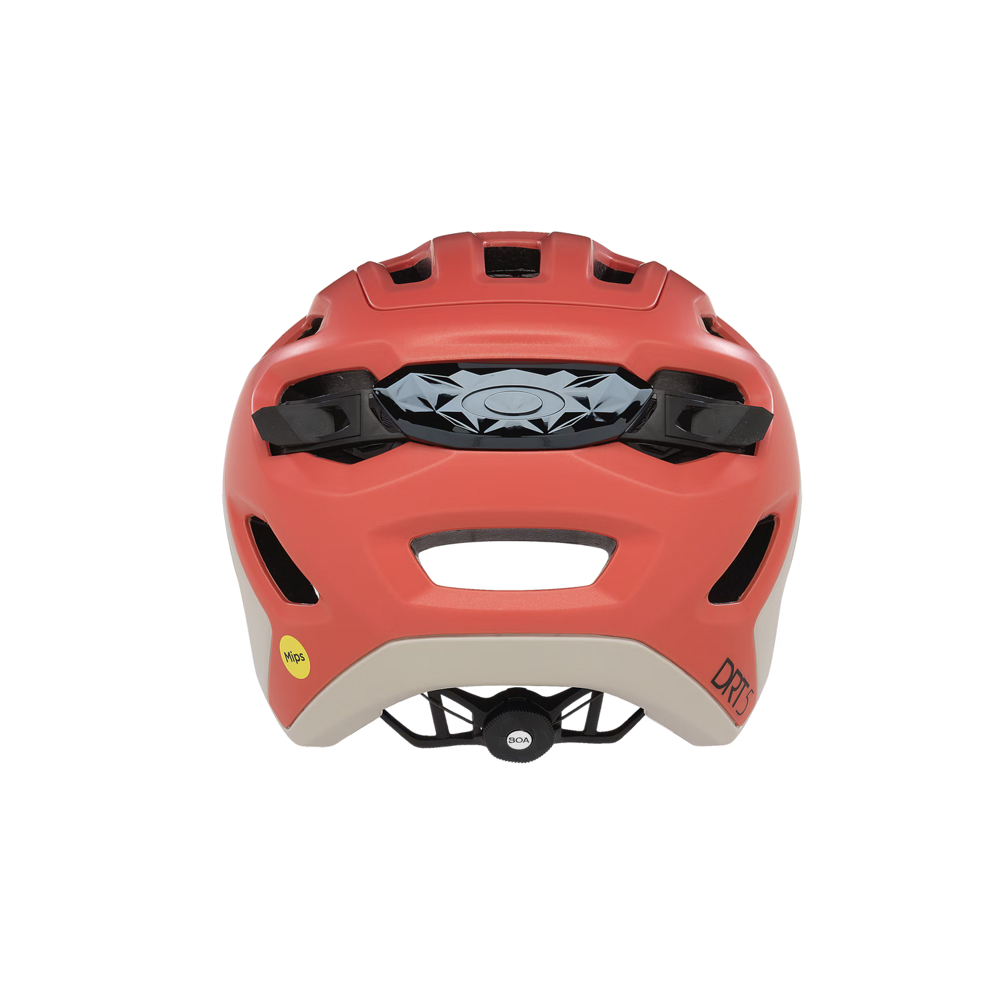 Red helmet with black accents on a white background