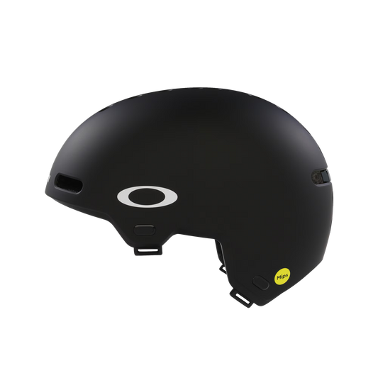 Black helmet with a visible brand logo on a white background