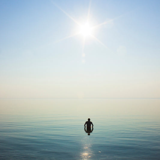 Swimming in a calm Lake Superior on a hot summer day