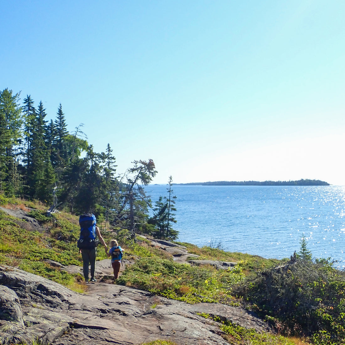 Mother and Daughter hike the Daisy Farm Trail on Isle Royale National Park