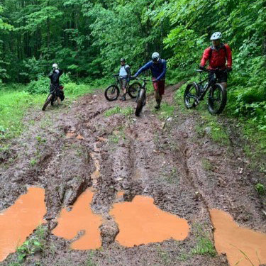 Muddy Bike trails in the spring in the UP