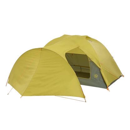 Yellow camping tent on a white background