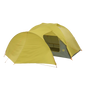 Yellow camping tent on a white background
