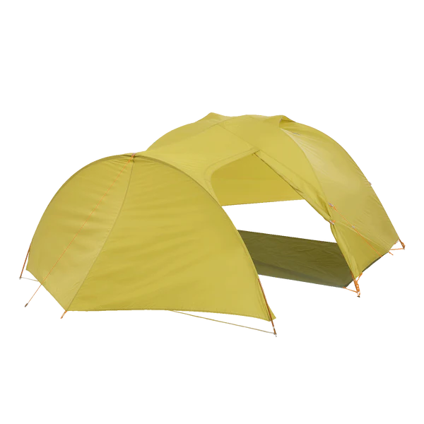 Yellow camping tent on a white background