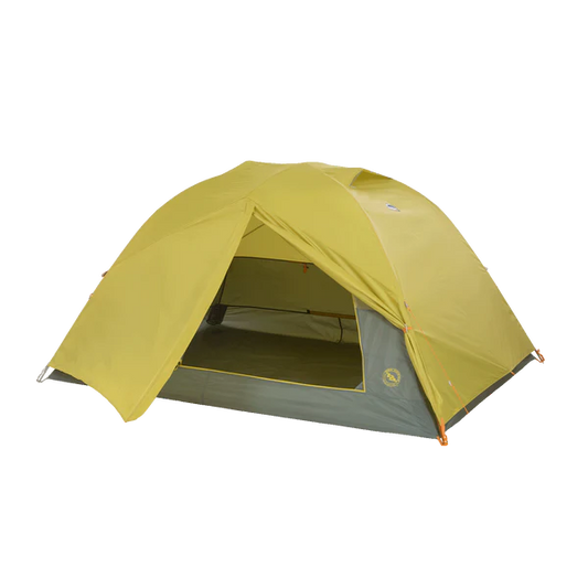 Yellow camping tent on a white background