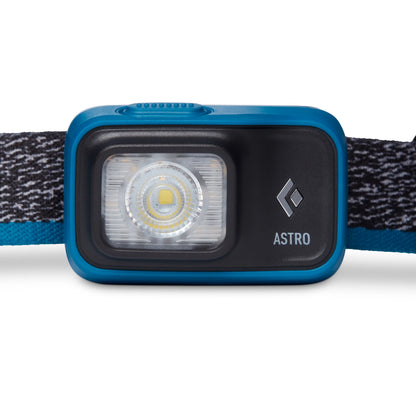 Blue headlamp with 'Astro' branding on a white background