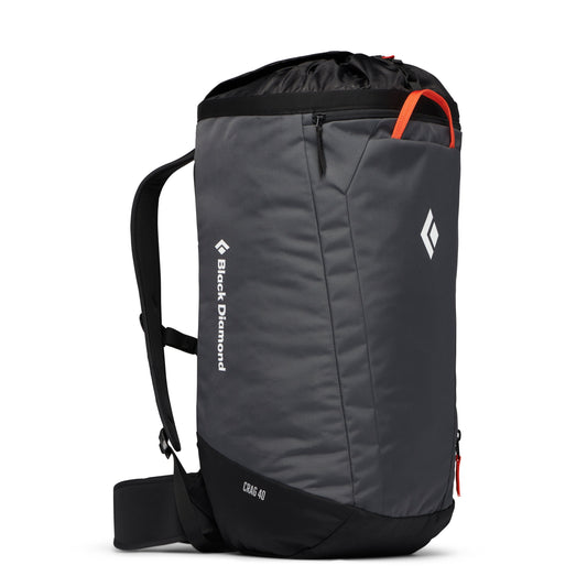 Gray backpack with Black Diamond logo on a white background