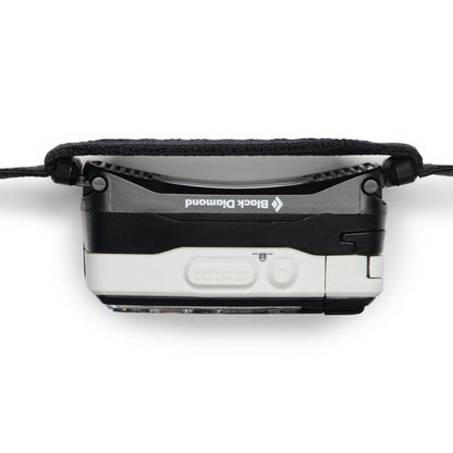 Black diamond headlamp on white background