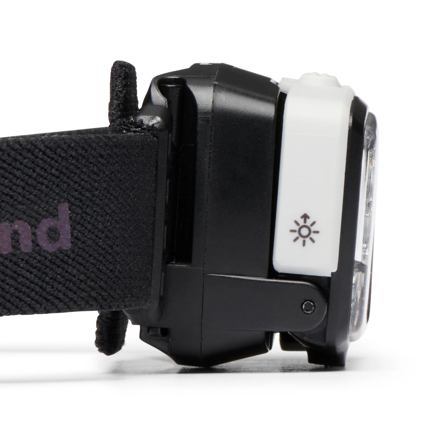 Black diamond headlamp on white background