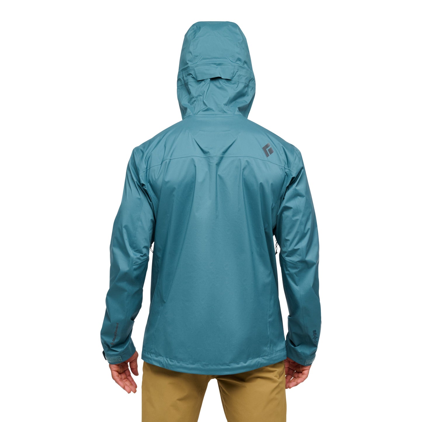 Blue rain jacket on a white background