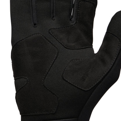 Black tactical glove with fingerless design on a white background