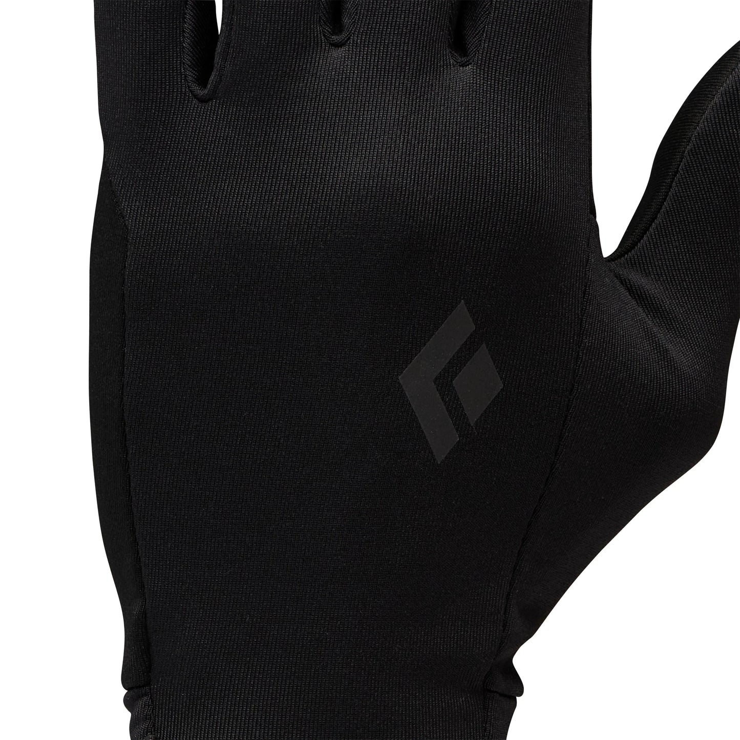 Black glove with a brand logo on a white background