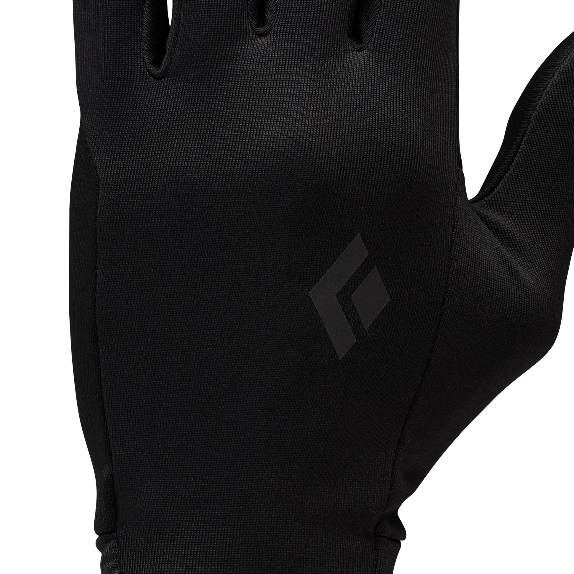 Black glove with a brand logo on a white background