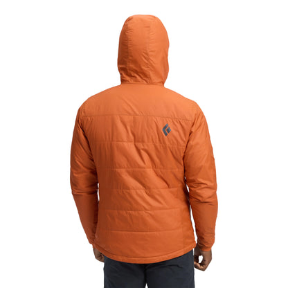 Orange jacket with a hood on a white background