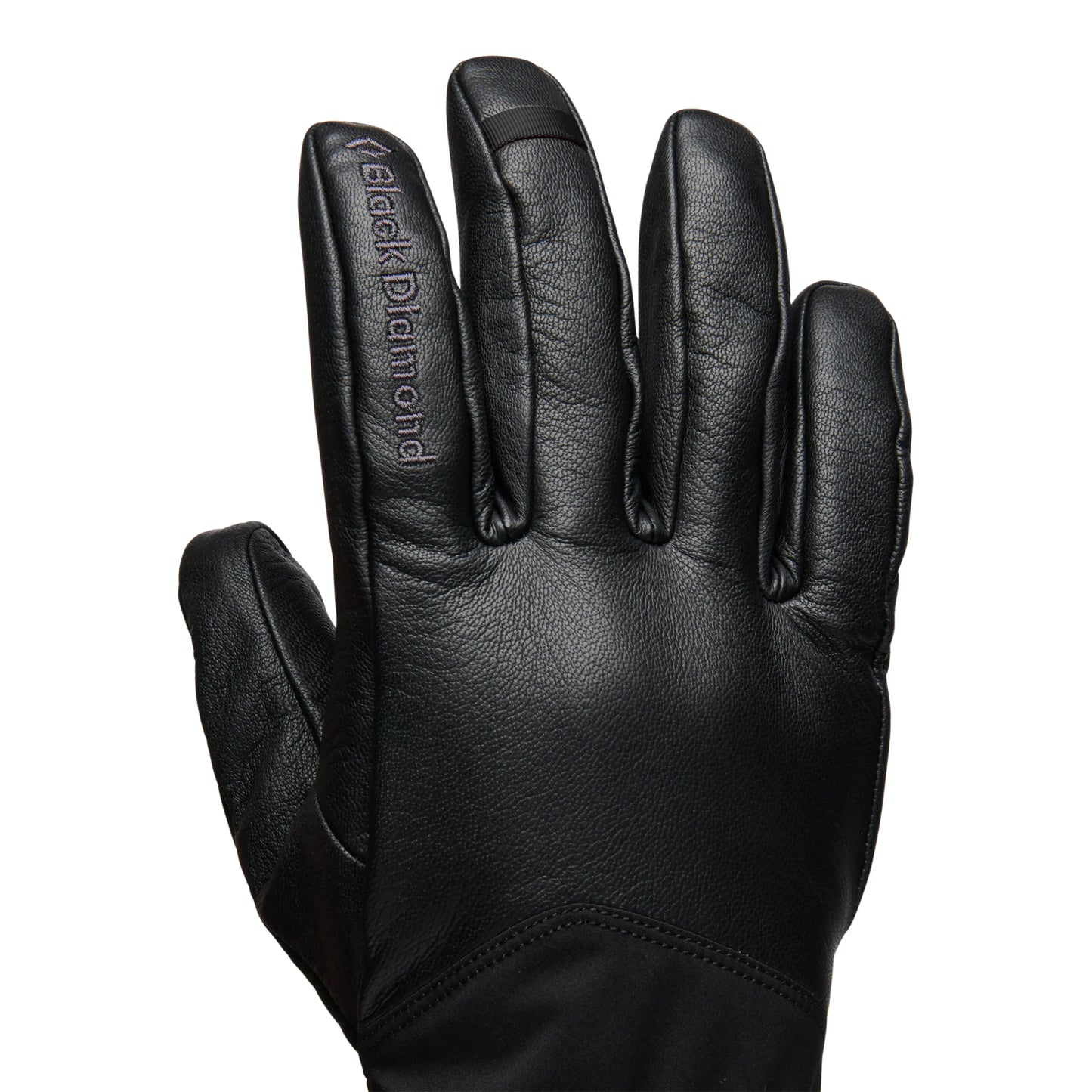 Black glove with pink accent on a white background