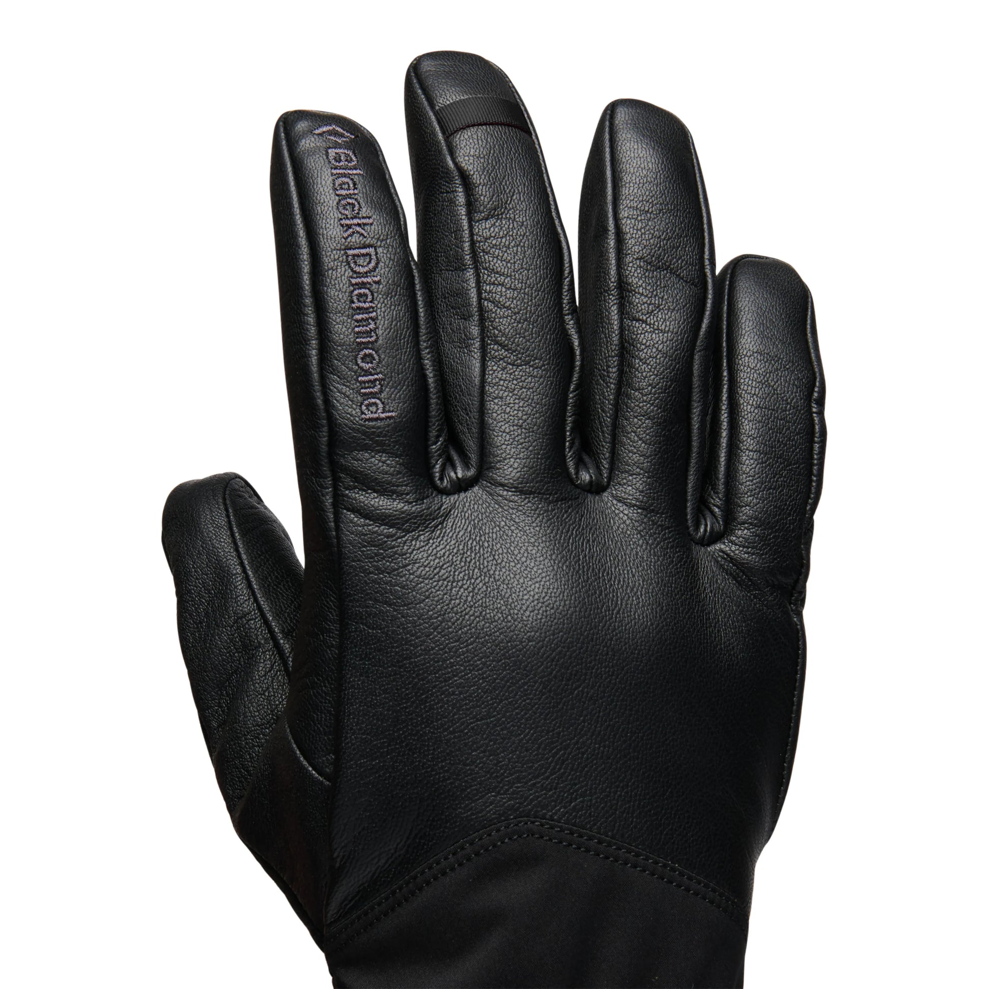 Black glove with pink accent on a white background