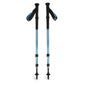 Pair of blue and black hiking poles on a white background