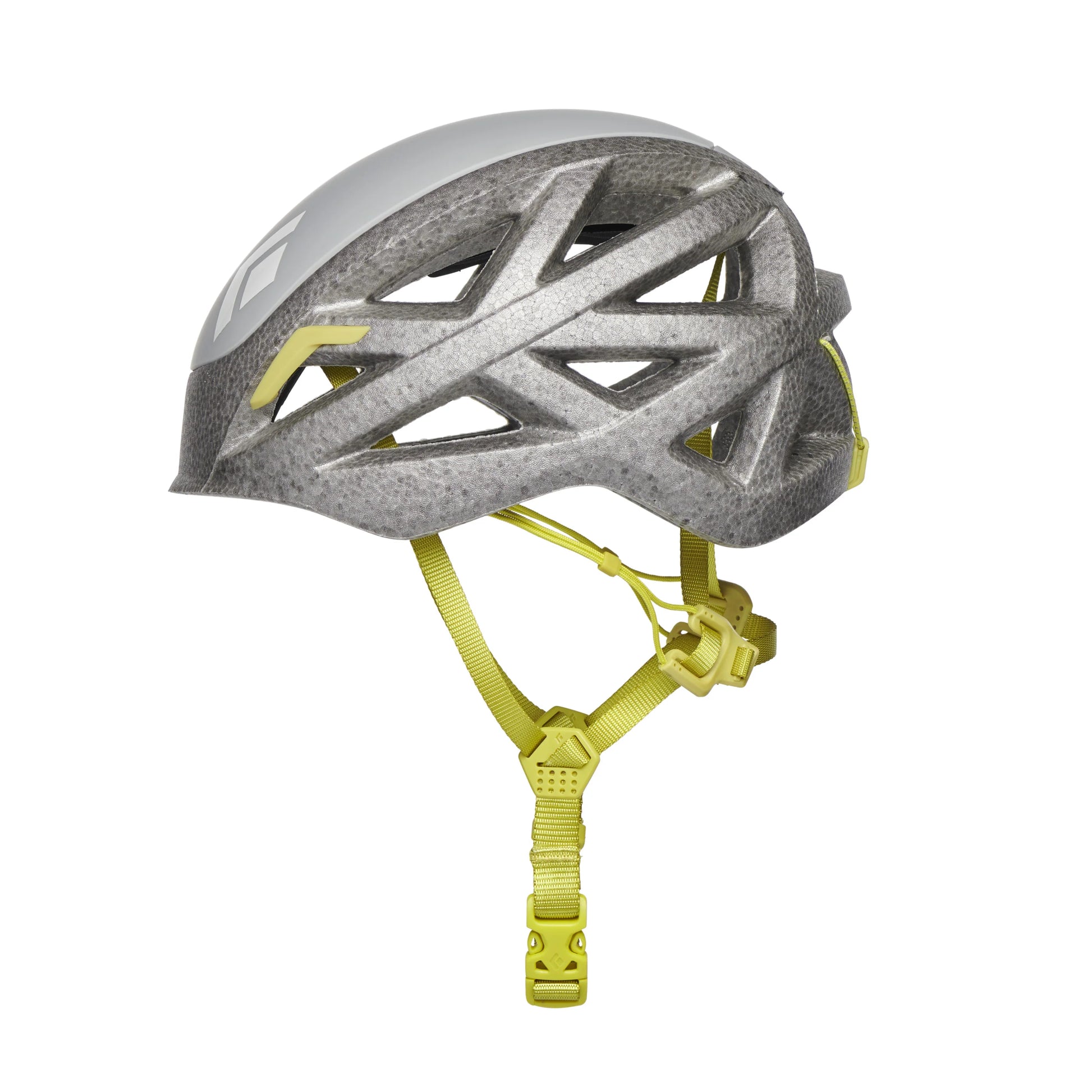 Gray and yellow helmet on a white background