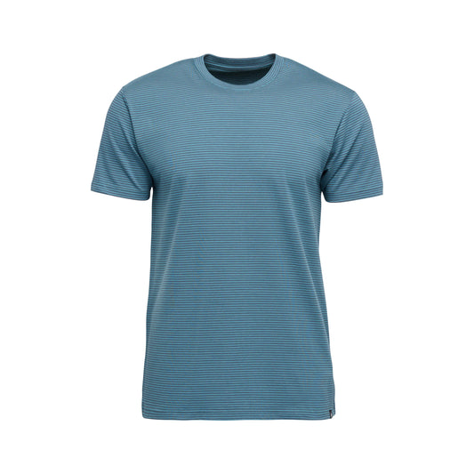 Blue striped t-shirt on a white background