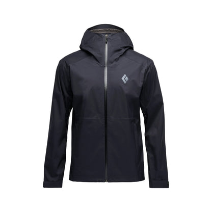 Black jacket with a brand logo on a white background