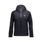 Black jacket with a brand logo on a white background