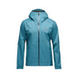 Teal jacket with a hood on a white background