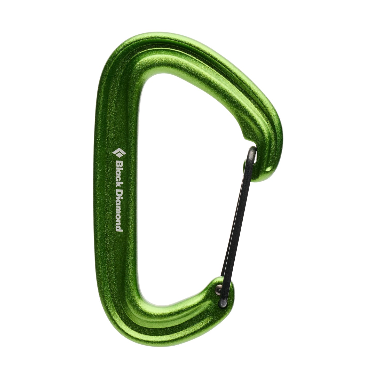 Green carabiner with Black Diamond logo on a white background