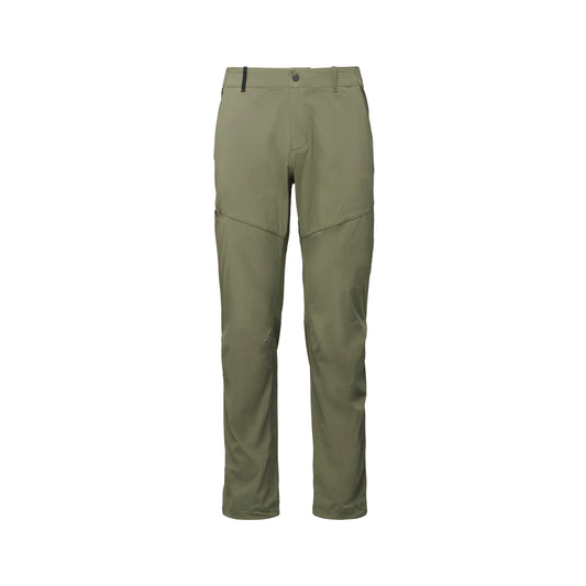 Green hiking pants on a white background