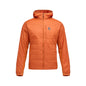 Orange jacket with a brand logo on a white background