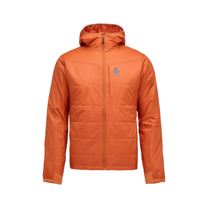 Orange jacket with a brand logo on a white background