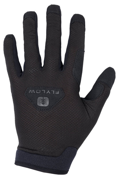 Black glove with a visible brand logo on a white background