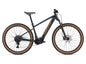 Black electric bicycle with brown tires on a white background