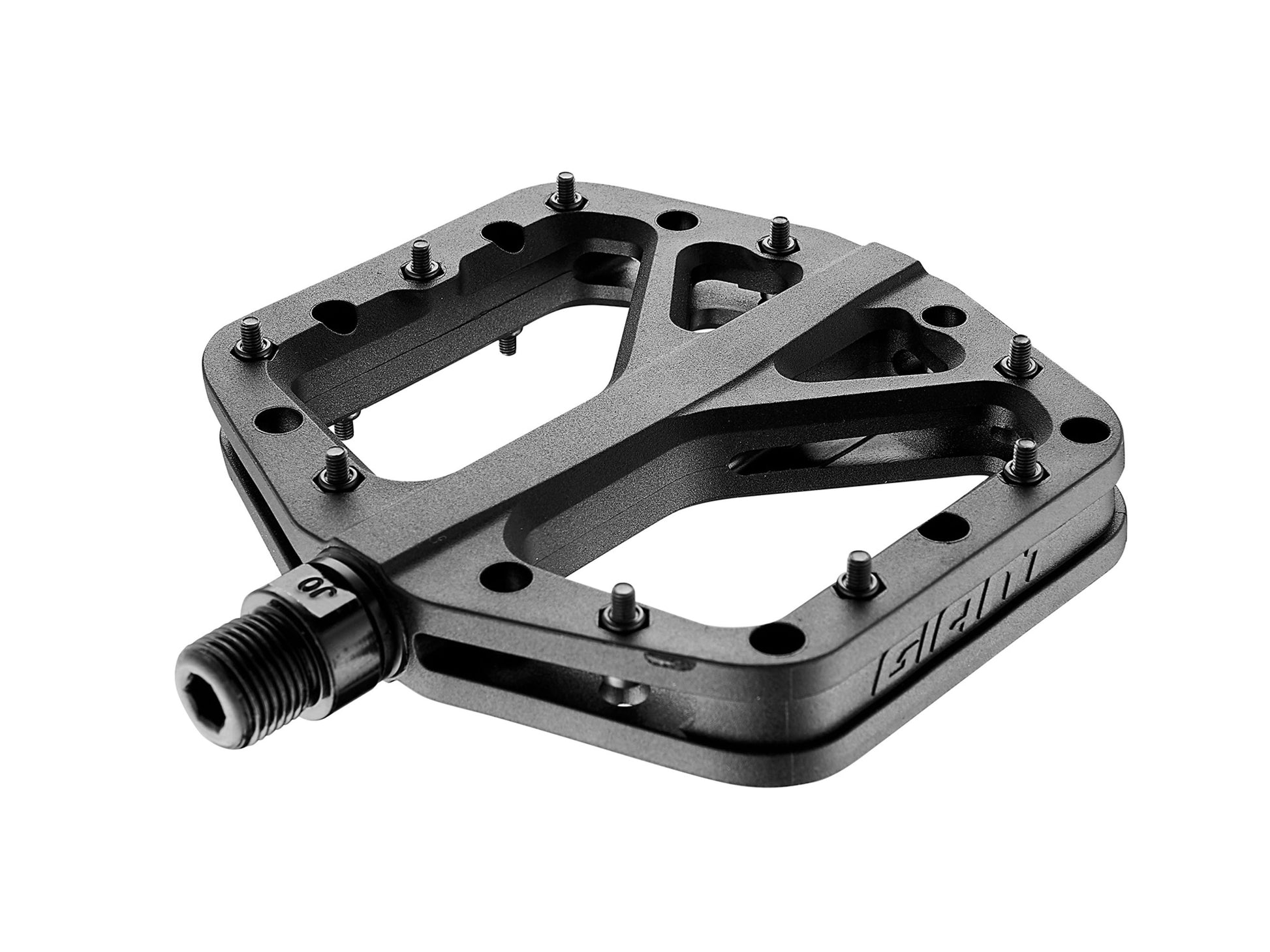 Black bicycle pedal with 'Giant' branding on a white background