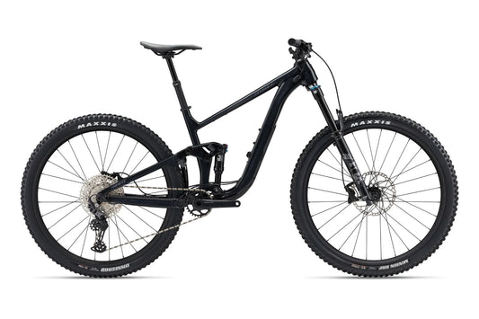 Black mountain bike on a white background