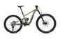 Mountain bike with a green frame and black tires on a white background
