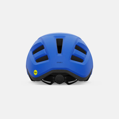 Blue helmet with black accents on a white background