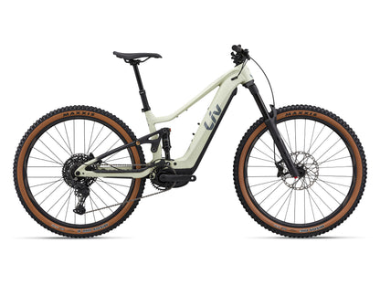 White electric bike with brown tires on a white background