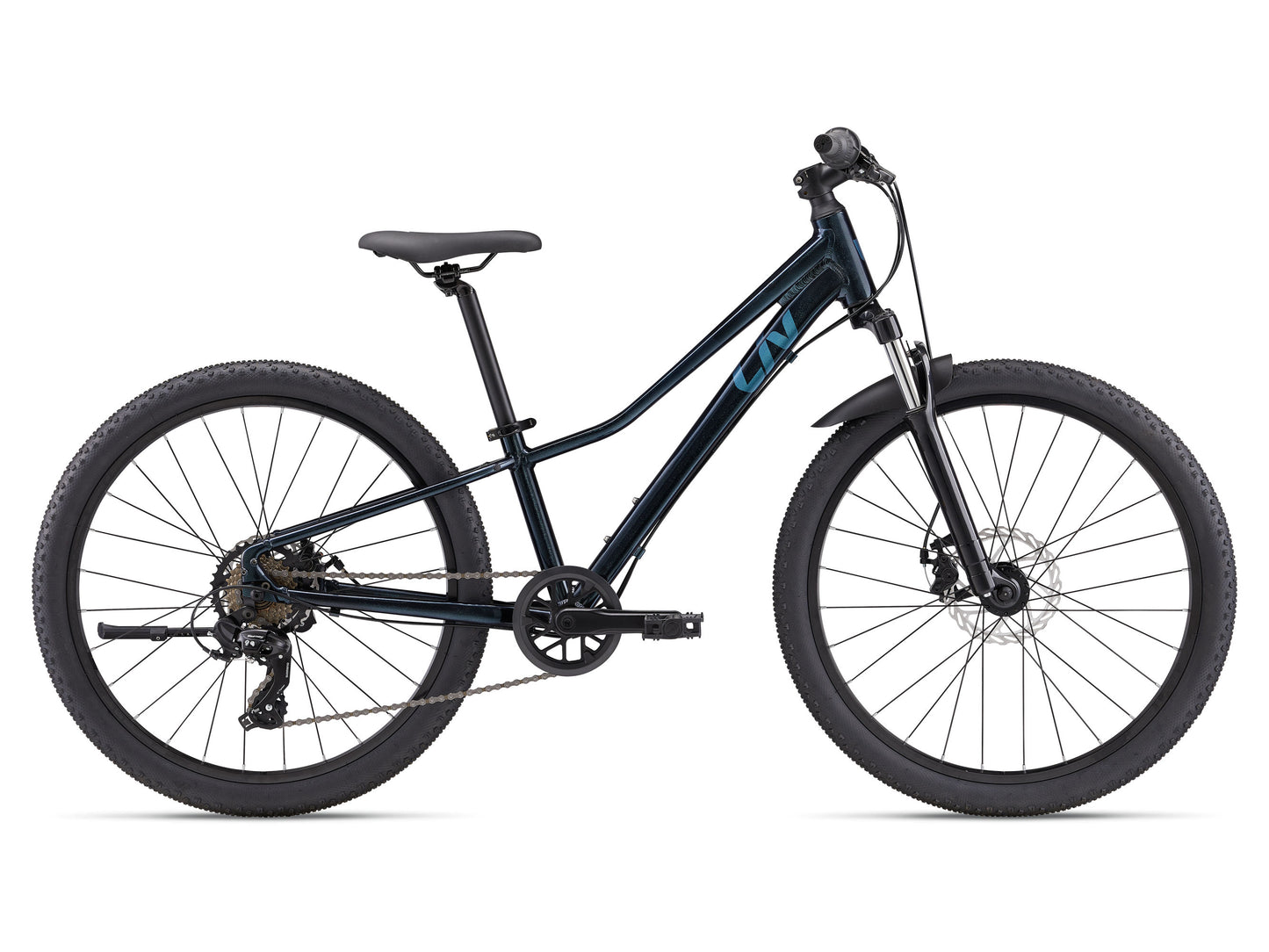 Black children's bicycle on a white background