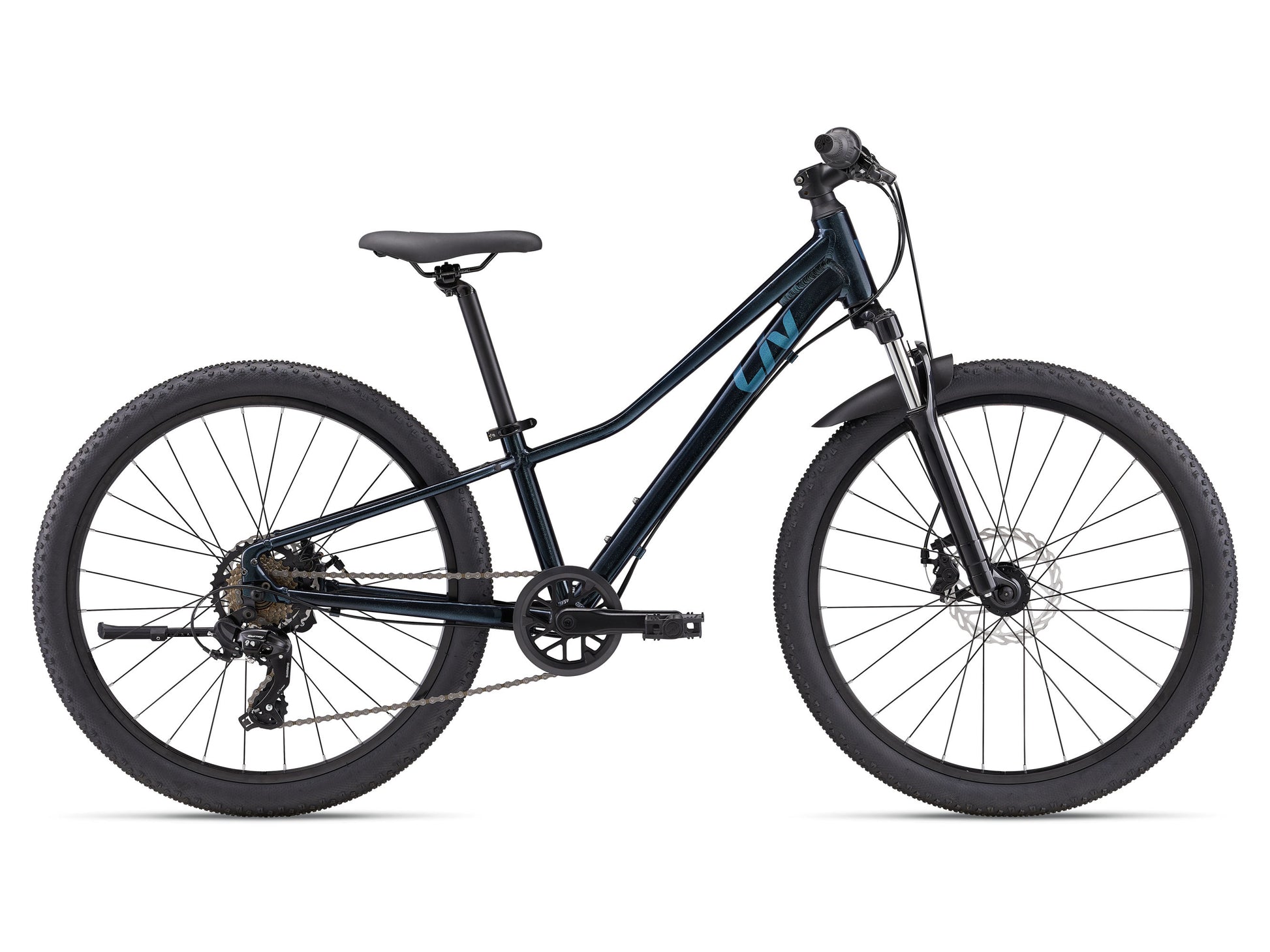 Black children's bicycle on a white background