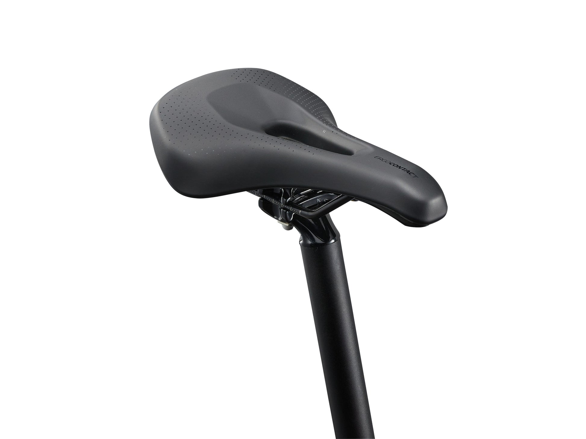 Black bicycle seat on a white background