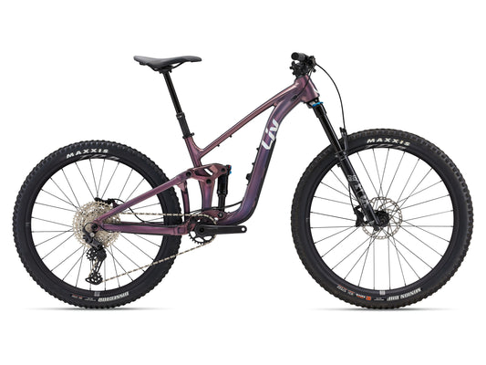 Purple mountain bike on a white background