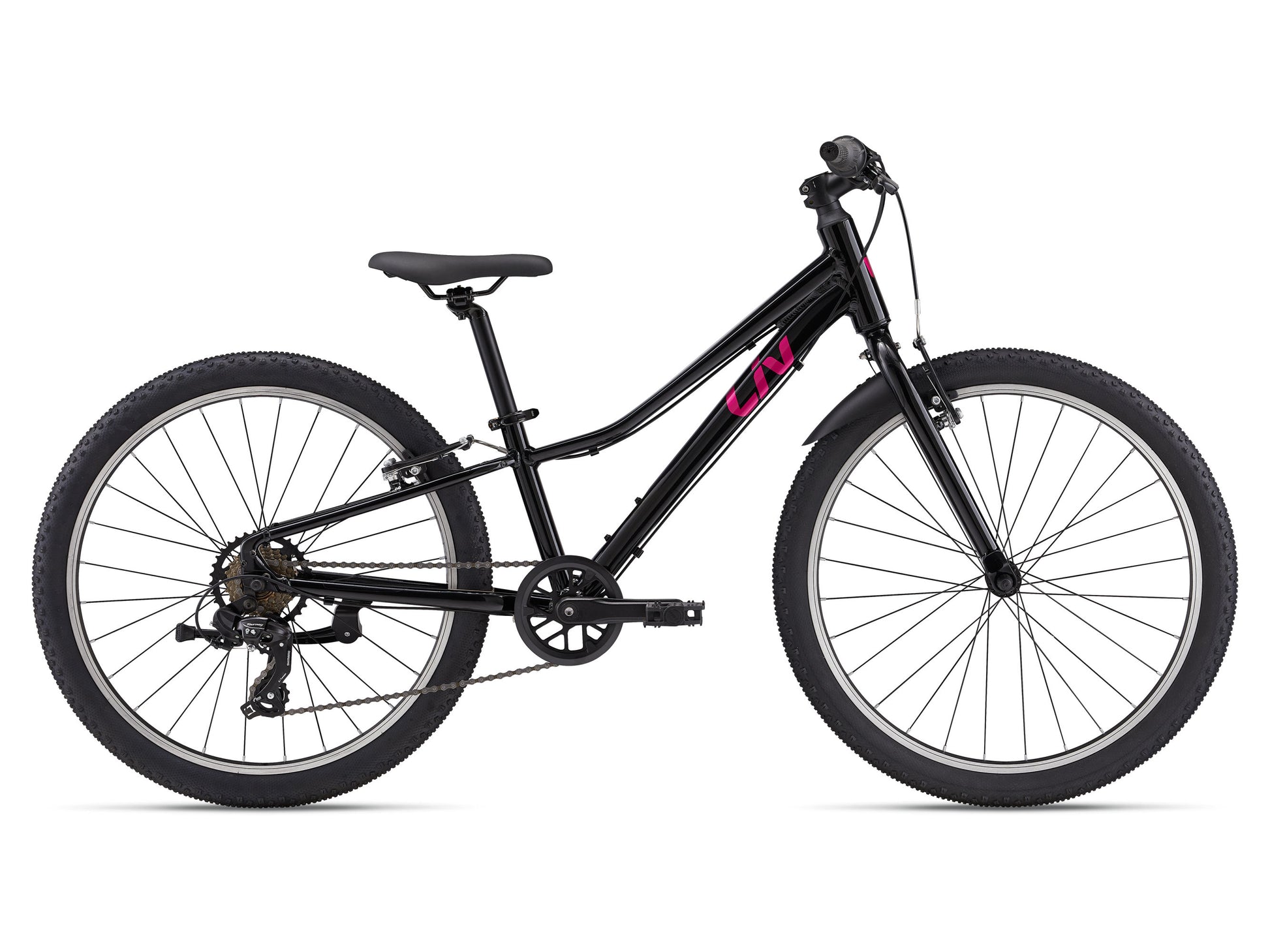 Black children's bicycle on a white background